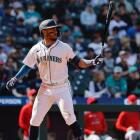 Julio Rodríguez swings for the Seattle Mariners