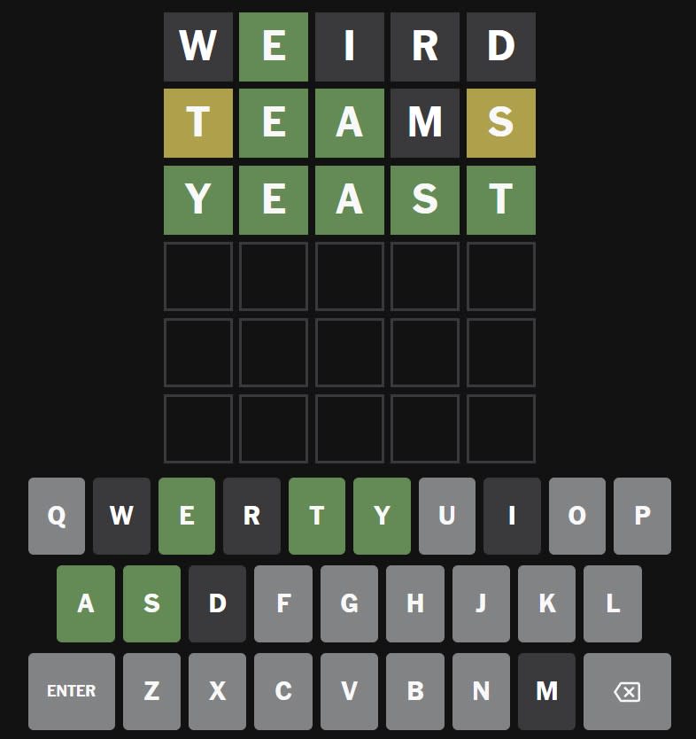 Wordle May 10 puzzle interface on screen