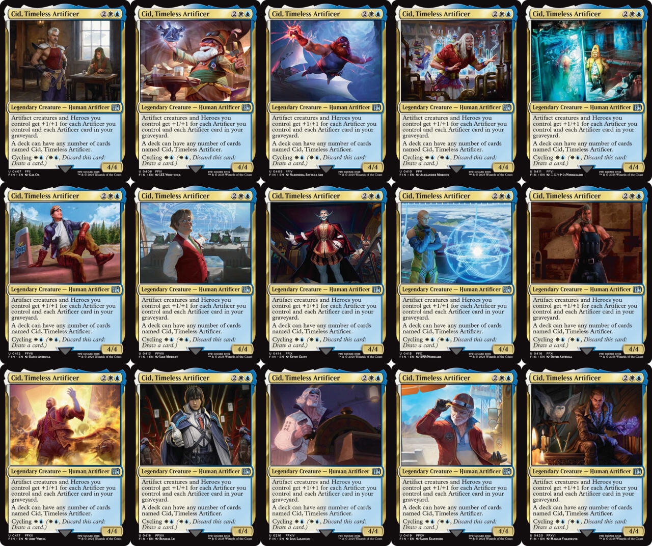 Final fantasy magic card artwork featuring iconic Final Fantasy characters
