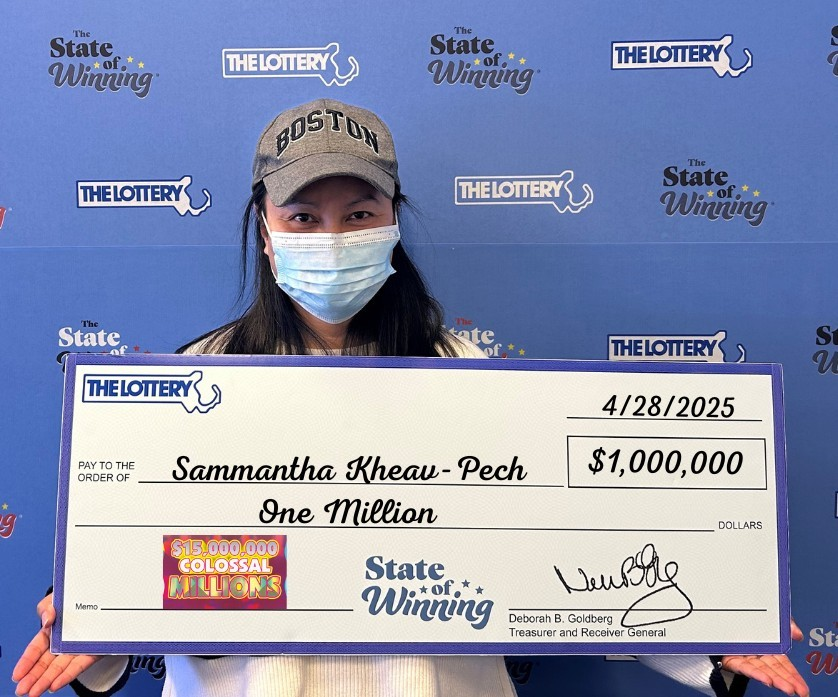Mass Lottery winner celebrates a big win