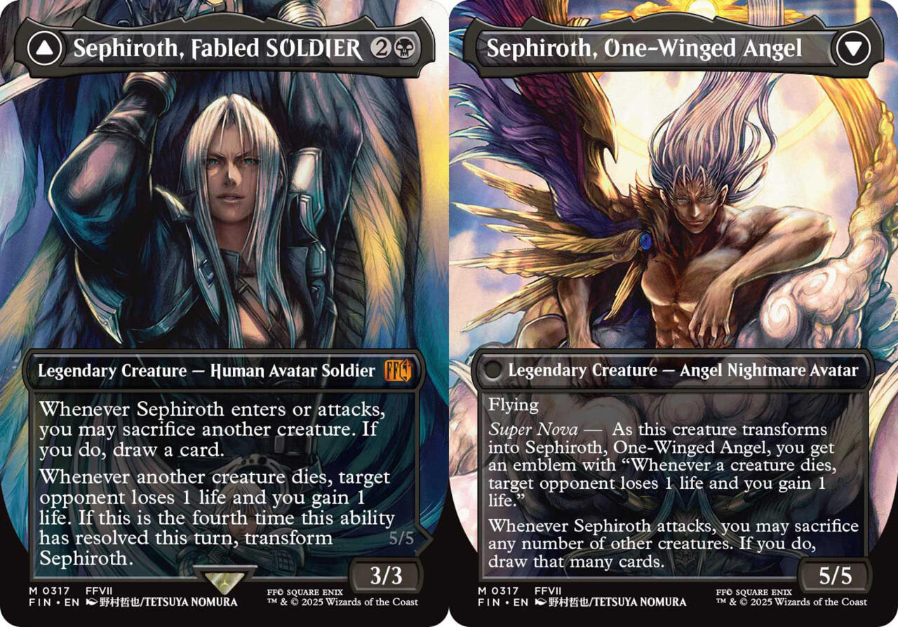 Final Fantasy MTG crossover artwork featuring Sephiroth