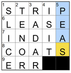 Pointer used to highlight NYT Mini Crossword clue
