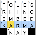 Solving mini crossword clues on a digital puzzle grid