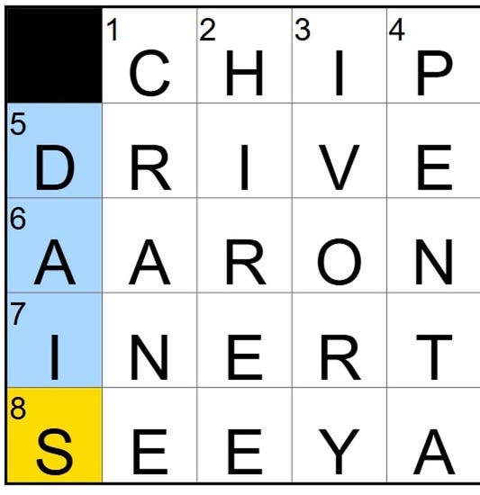 A completed crossword puzzle featuring the origami bird nyt clue