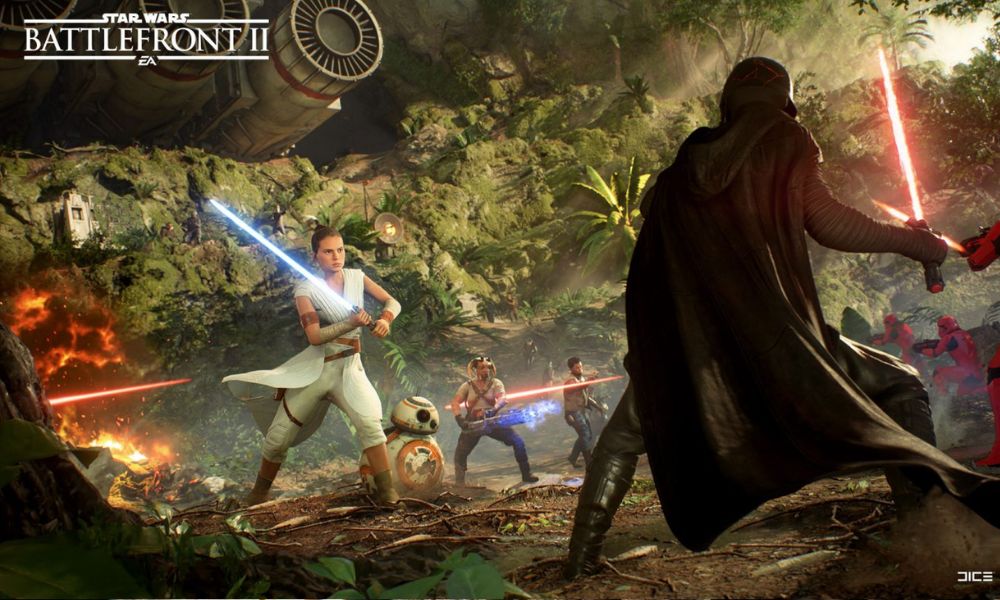 Classic Stormtroopers in action from the Star Wars Battlefront franchise.